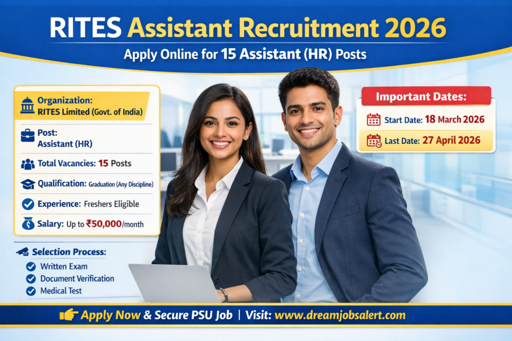 Assistant HR Recruitment in RITES 2026