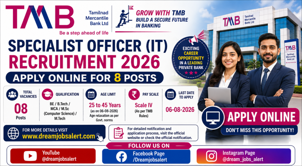 TMB Specialist Officer Recruitment 2026