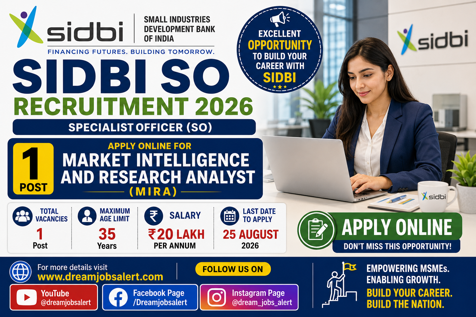 SIDBI Market Intelligence and Research Analyst (MIRA) Recruitment 2026 - Apply for 1 Post