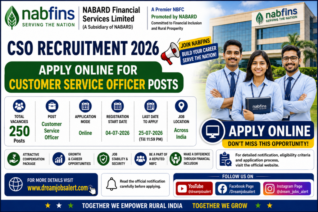 NABFINS CSO Recruitment 2026 Apply Online for Customer Service Officer Posts